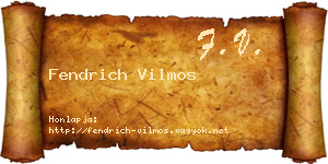 Fendrich Vilmos névjegykártya